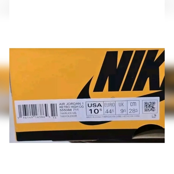 Nike Jordan 1 Retro High OG Yellow Toe (555088-711) Men's Size 10 New In Box - Picture 13 of 13